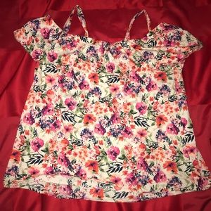 Cold shoulder floral top